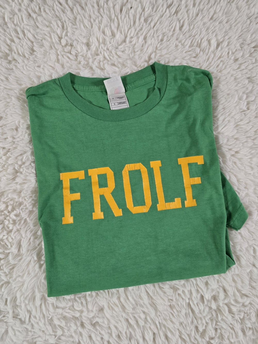 Green "FROLF" Graphic Tee - Yellow Lettering Frolf Shirt